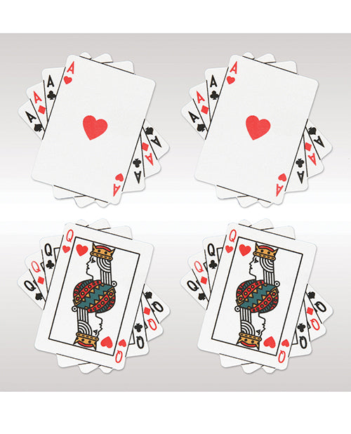 Peekaboo Queens and Aces Pasties - White