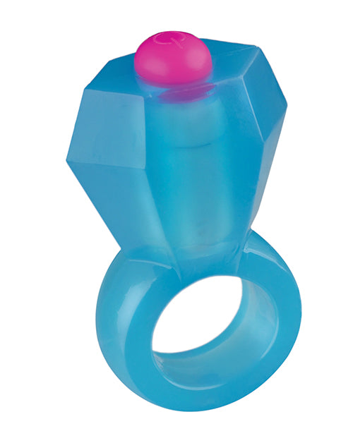 Bling Pop Vibrating Cock Ring - Blue