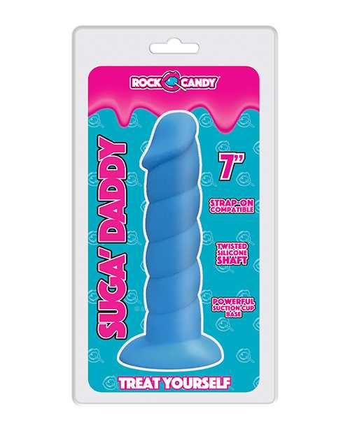 Suga` Daddy Silicone Dildo 7in - Blue