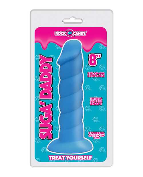 Suga` Daddy Silicone Dildo 8in - Blue