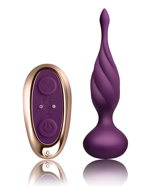 Discover Rechargeable Silicone Anal Vibrator with Remote Control - Purple/Rose Gold