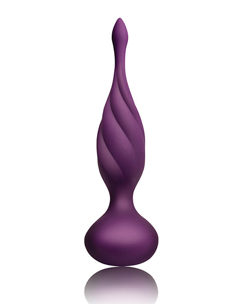 Discover Rechargeable Silicone Anal Vibrator with Remote Control - Purple/Rose Gold