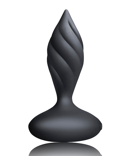 Desire Rechargeable Silicone Anal Plug with Remote Control - Black/Rose Gold