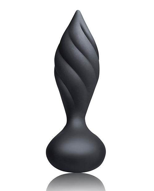 Desire Rechargeable Silicone Anal Plug with Remote Control - Black/Rose Gold