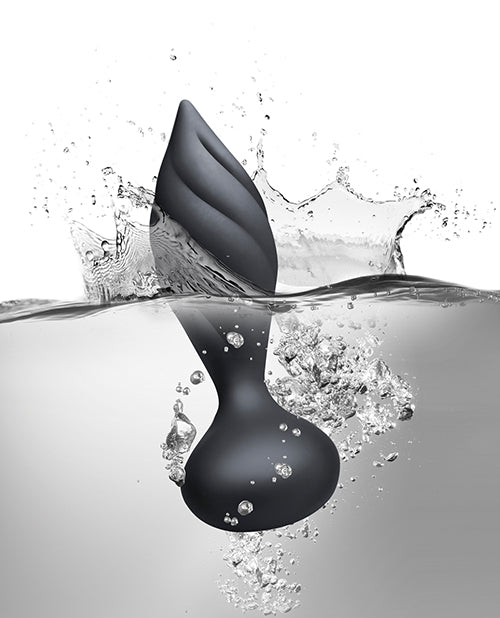 Desire Rechargeable Silicone Anal Plug with Remote Control - Black/Rose Gold