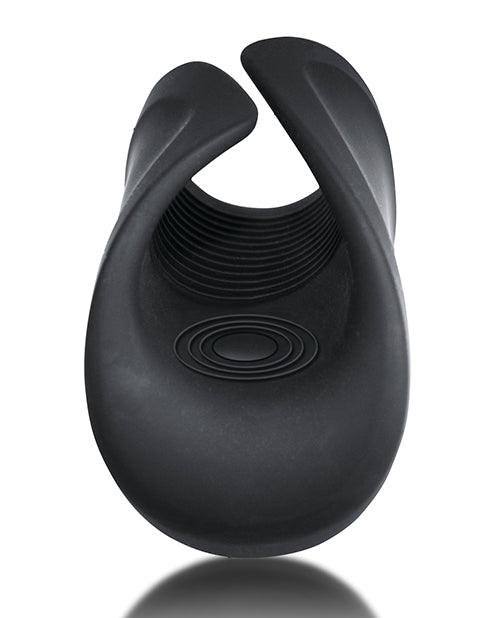 Rush Silicone Vibrating Textured Masturbator - Black