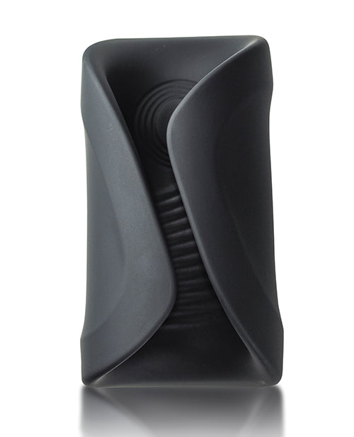 Rush Silicone Vibrating Textured Masturbator - Black