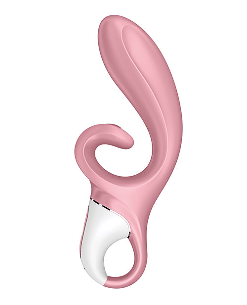 Satisfyer Hug Me Rechargeable Silicone Rabbit Vibrator with Clitoral Stimulation - Pink