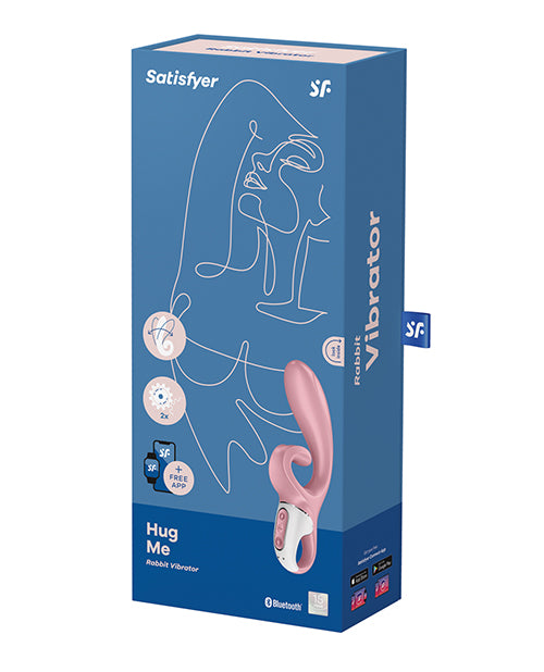 Satisfyer Hug Me Rechargeable Silicone Rabbit Vibrator with Clitoral Stimulation - Pink