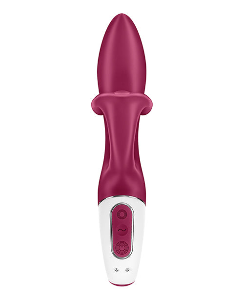 Satisfyer Embrace Me Silicone Rechargeable Rabbit Vibrator with Clitoral Stimulation - Berry