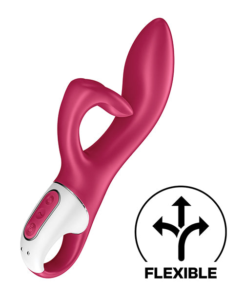 Satisfyer Embrace Me Silicone Rechargeable Rabbit Vibrator with Clitoral Stimulation - Berry