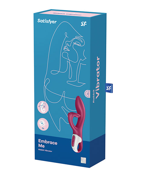 Satisfyer Embrace Me Silicone Rechargeable Rabbit Vibrator with Clitoral Stimulation - Berry