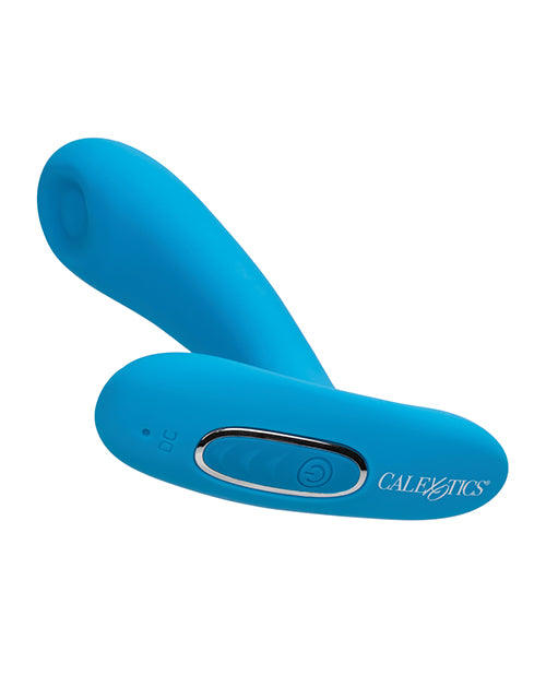 Silicone Pulsing Pleaser Rechargeable Vibrator with Remote Control - Blue