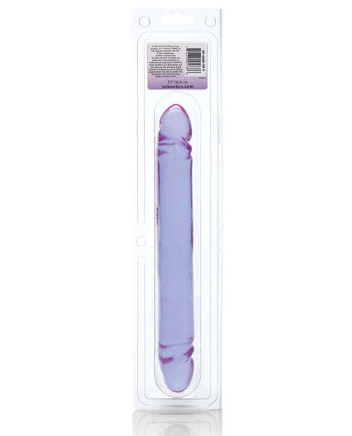 Reflective Gel Smooth Double Dildo 12in - Purple