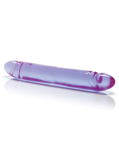 Reflective Gel Smooth Double Dildo 12in - Purple