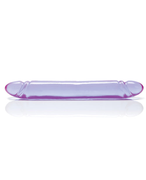 Reflective Gel Smooth Double Dildo 12in - Purple
