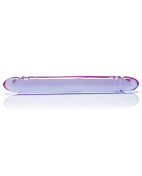 Reflective Gel Smooth Double Dildo 12in - Purple