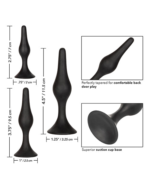 Silicone Anal Starter Kit (3 Per Set) - Black