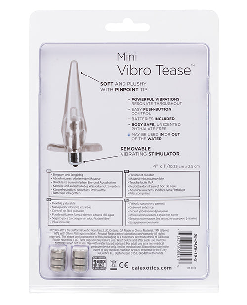 Mini Vibro Tease Vibrating Butt Plug - Clear