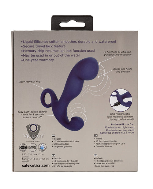 Viceroy Silicone Rechargeable Command Prostate Stimulator - Blue