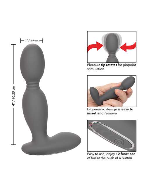 Eclipse Rechargeable Silicone Rotator Probe - Grey