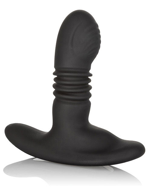 Eclipse Thrusting Rotator Probe Silicone Rechargeable Vibrating Butt Plug with Remote Control - Black