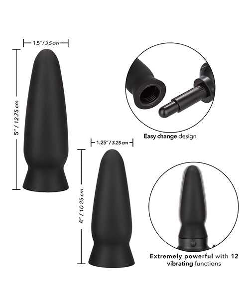 Eclipse Interchangeable Rechargeable Silicone Probe - Black