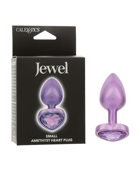 Jewel Amethyst Heart Butt Plug - Small, Purple
