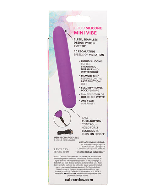 Bliss Liquid Silicone Rechargeable Mini Vibrator - Purple