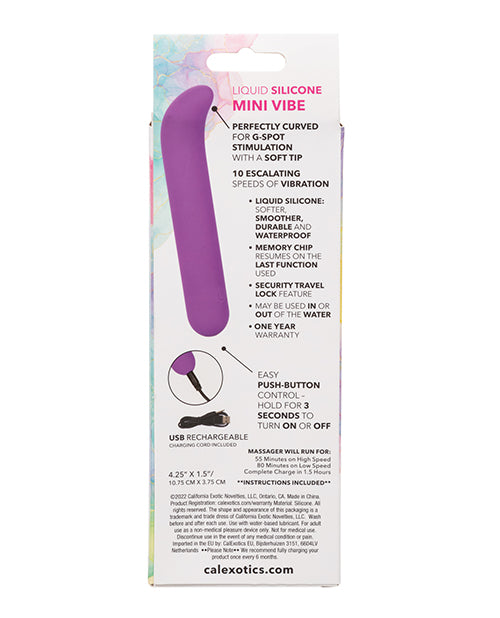Bliss Liquid Silicone Rechargeable Mini G Vibrator - Purple
