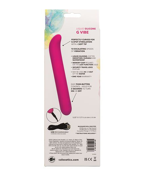 Bliss Liquid G-Vibe Silicone Rechargeable G-Spot Vibrator - Pink