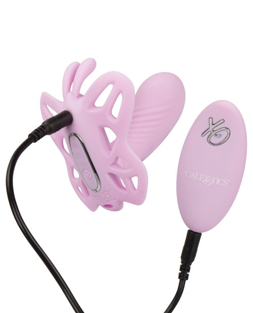 Venus Butterfly Venus G Silicone Rechargeable Strap-On with Remote Control - Pink