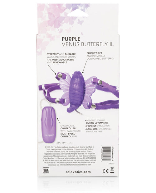 Venus Butterfly II Strap-On with Wired Remote Control - Purple