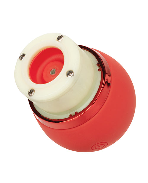 French Kiss Suck and Play Rechargeable Silicone Clitoral Vibrator - Red