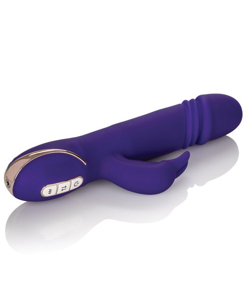 Jack Rabbit Signature Silicone Thrusting Rabbit Rechargeable Vibrator - Purple