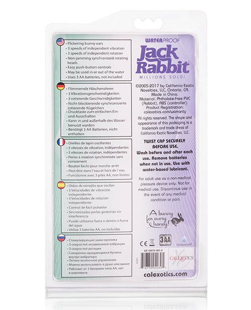 Jack Rabbit Beaded Rabbit Vibrator- Purple