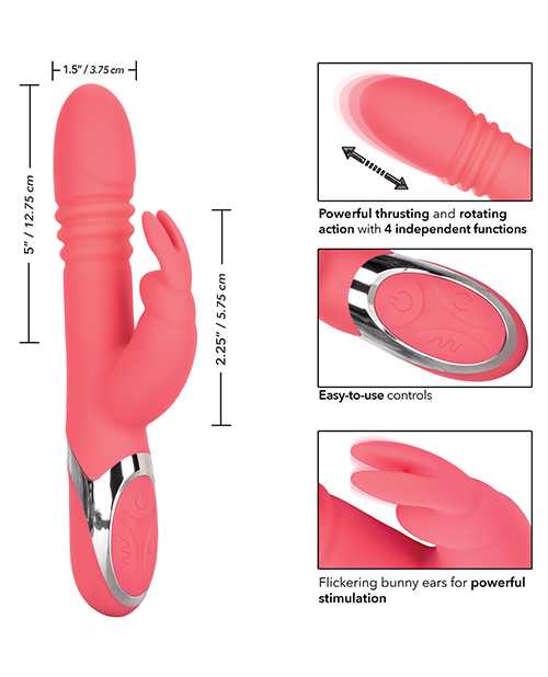 Enchanted Exciter Rechargeable Silicone Thrusting Rabbit Vibrator - Pink