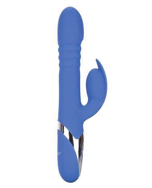 Enchanted Teaser Rechargeable Silicone Thrusting Rabbit Vibrator - Blue