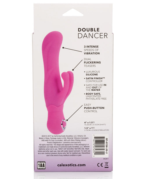 Double Dancer Silicone Rabbit Vibrator - Pink