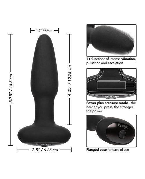 Bionic Pressure Rimming Probe Rechargeable Silicone Anal Stimulator - Black