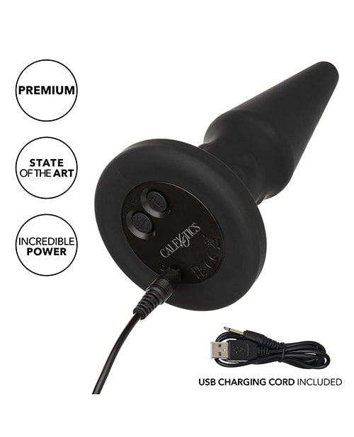 Bionic Beaded Rimming Probe Rechargeable Silicone Anal Stimulator - Black