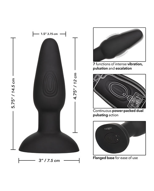 Bionic Dual Pulsating Probe Rechargeable Silicone Anal Stimulator - Black