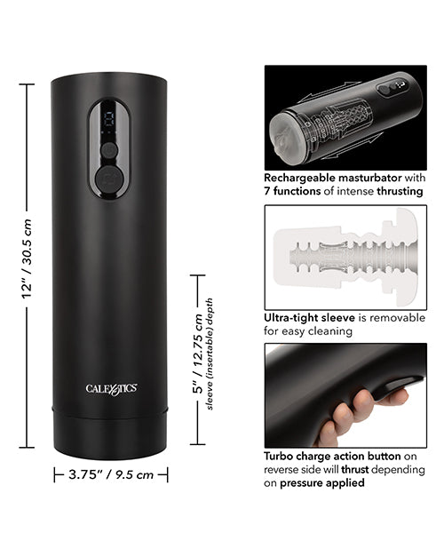 Bionic Thrusting Rechargeable Vagina Masturbator - Black