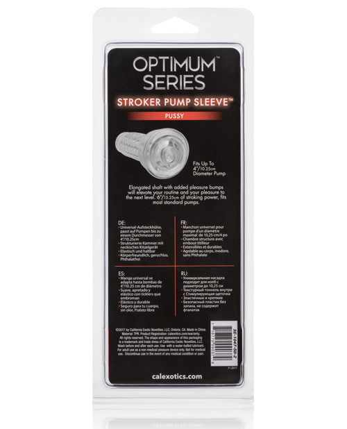 Optimum Series Stroker Pump Sleeve Masturbator - Pussy - Clear