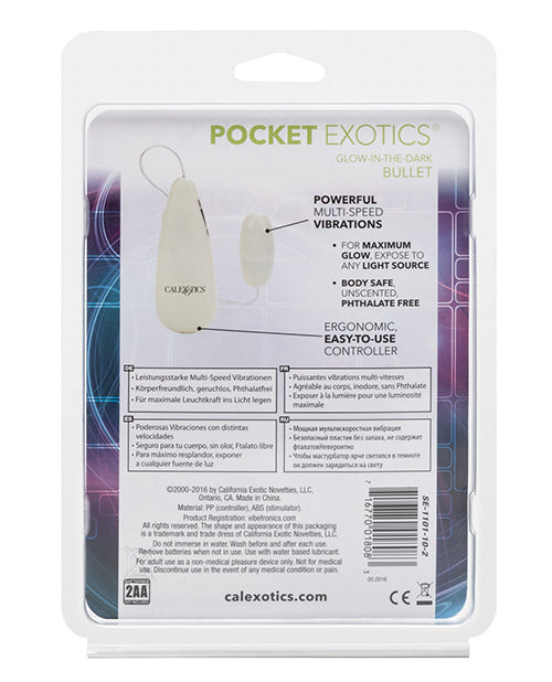 Pocket Exotics Glow-In-The-Dark Bullet with Wired Remote Control - Glow