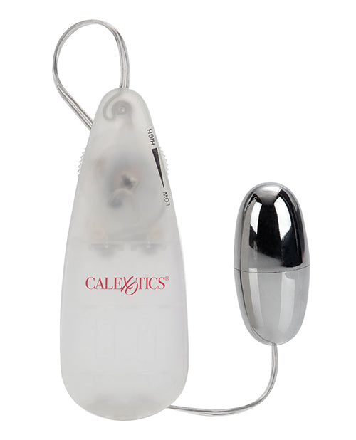 Pocket Exotics Vibrating Silver Bullet with Wired Remote Control - Silver
