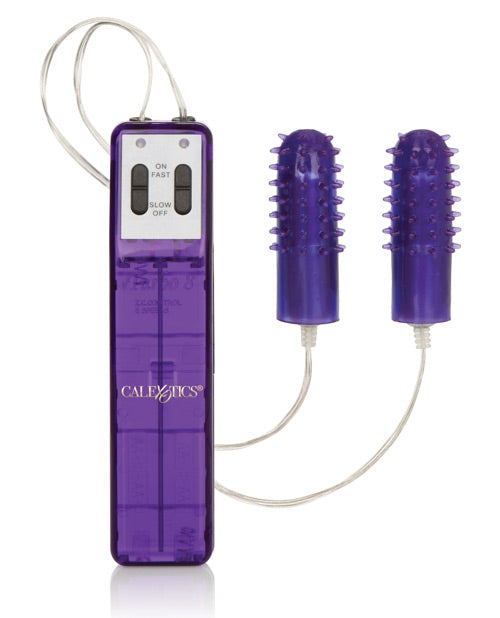 Pocket Exotics Turbo 8 Accelerator Double Bullet with Wired Remote Control - Purple