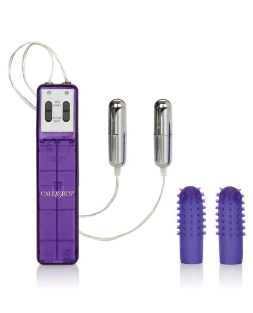 Pocket Exotics Turbo 8 Accelerator Double Bullet with Wired Remote Control - Purple