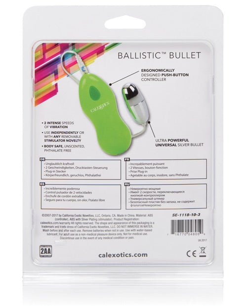 Ballistic Bullet Universal with Wired Remote Control - Green