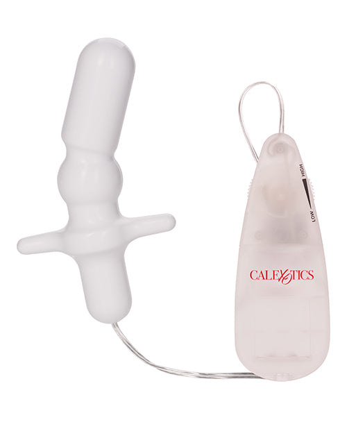 Pocket Exotics Anal T Vibrating Butt Plug and Wired Remote Control - Ivory